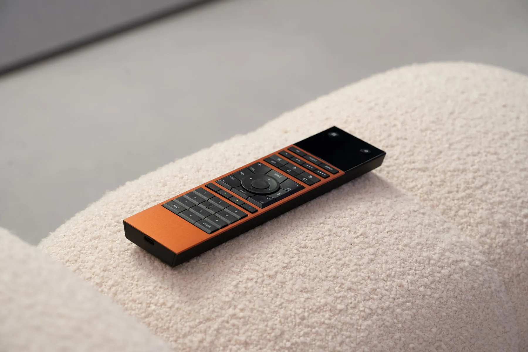 uControl Remote on a sofa/couch